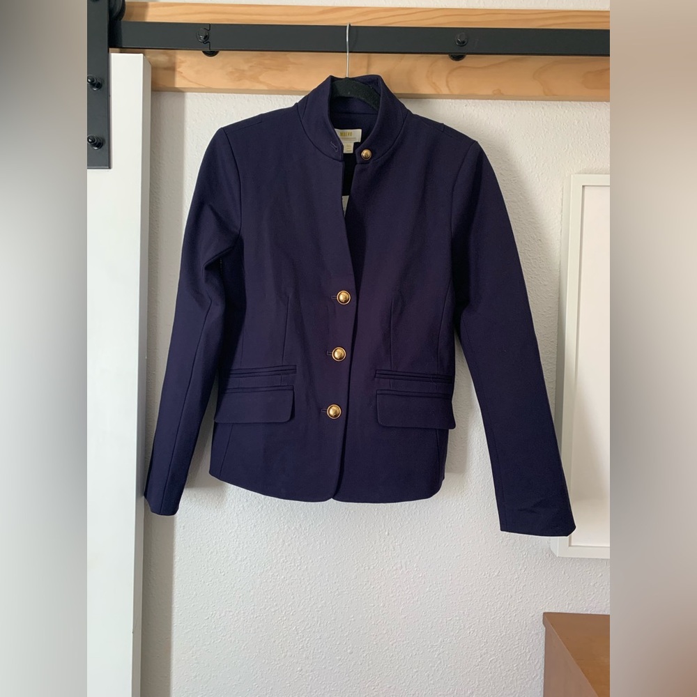NWT Anthropologie Maeve Ponte Naval Peacoat Blazer in NAVY, Size 6 - Picture 6 of 8